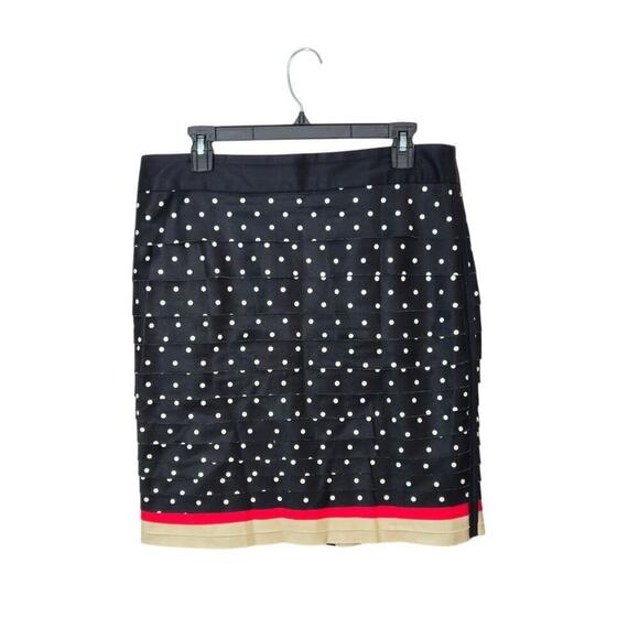 White House Black Market Dresses & Skirts - WHBM Polka Dot Tiered Pencil Skirt Sz 10 Medium Black/White Stretch Knee Length